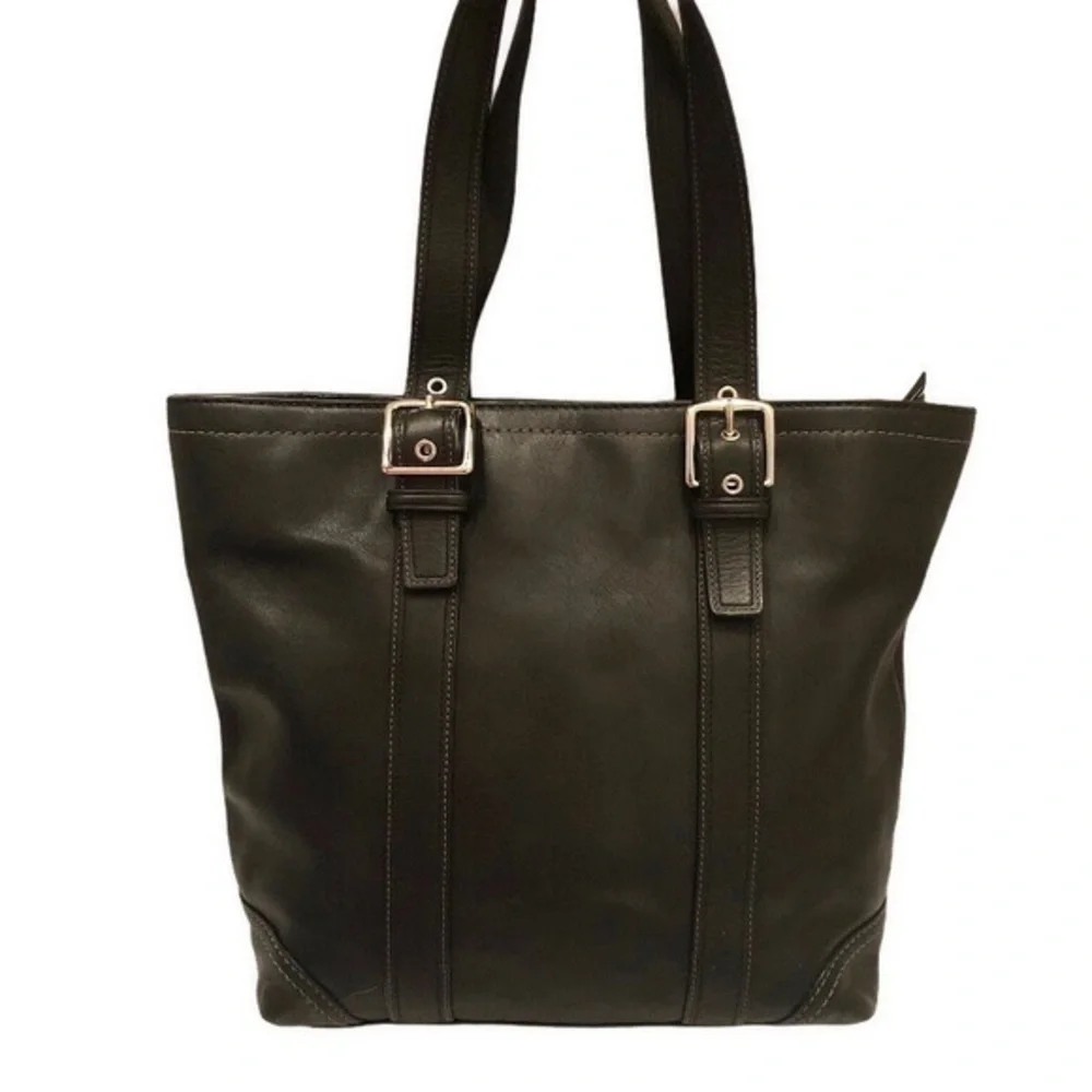Coach black leather Hampton tote bag soho buckle